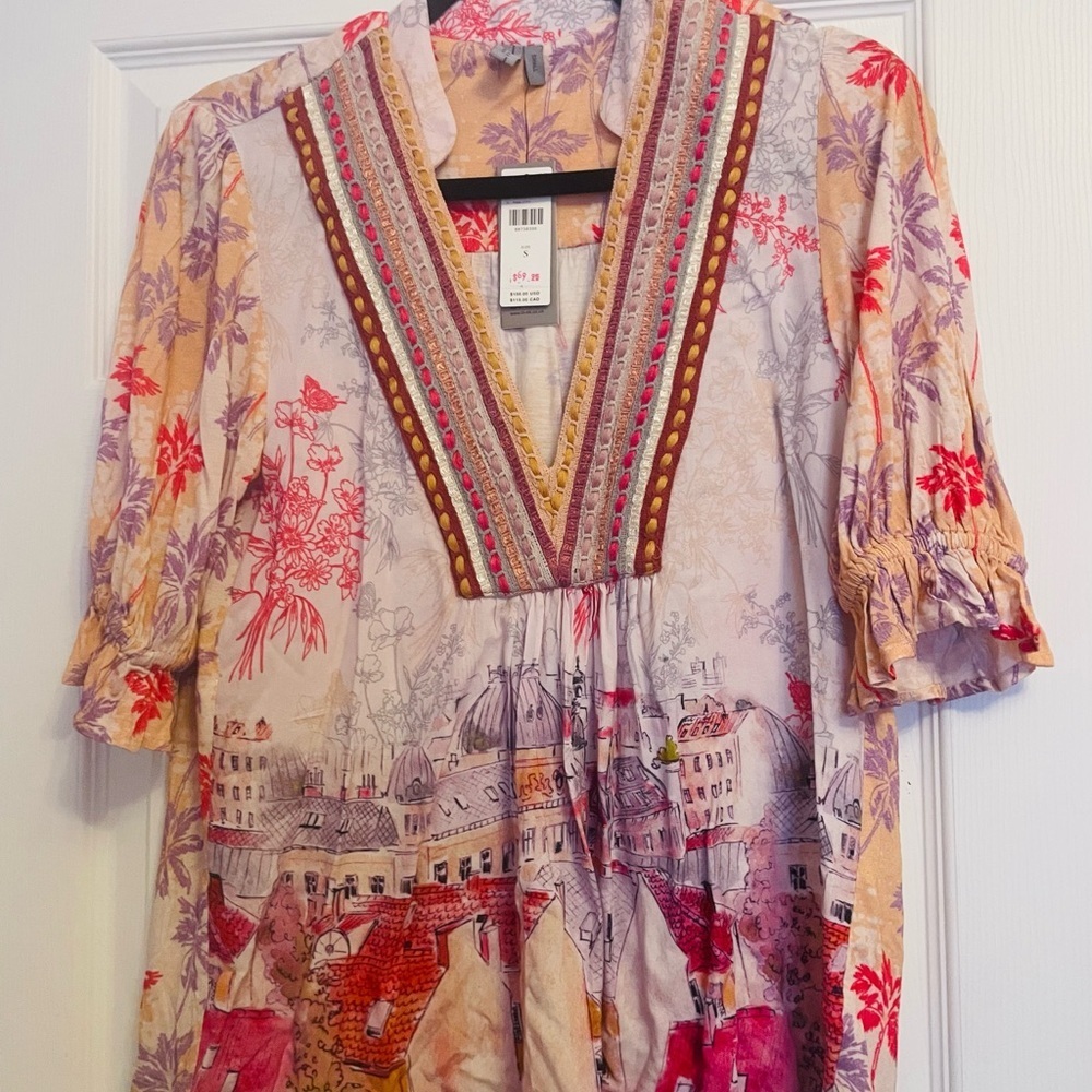Anthropologie Multicolor Floral Blouse